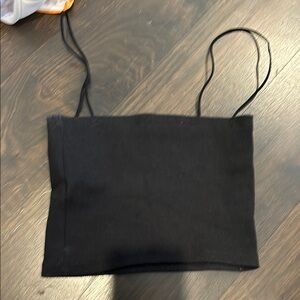 Black Ribbed Crop Top